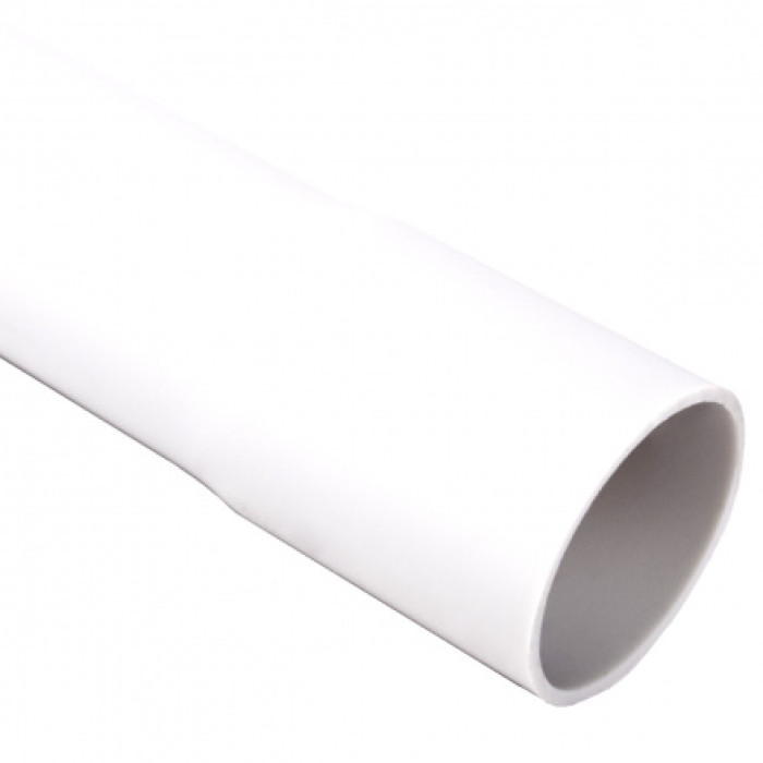 Гладка жорстка труба - низька механічна стійкість d32x2мм 320N PVC, колір білий