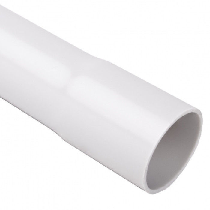 Гладка жорстка труба - низька механічна стійкість d25x1.5мм 320N PVC, колір світло-сірий