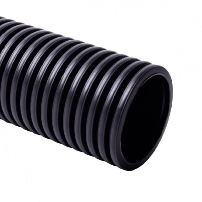 Гнучка двостінна гофрована труба KOPOFLEX d160x12мм HDPE, протяжка, колір чорний