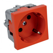 Розетка силова qp 45x45 c (bb) quadro червона із захисними шторками