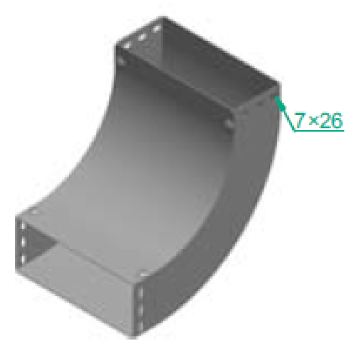 Дуга 90 ° LUPJ 100x100x1.0мм