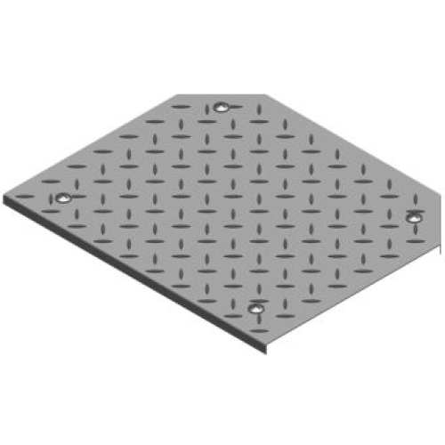 Крышка тройника лотка рифленая с замком PZTKRT 100x3.0мм