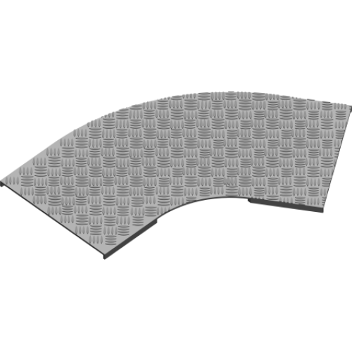 Рифленая крышка угла 45° с замком PZKZMRT 100x3.0мм