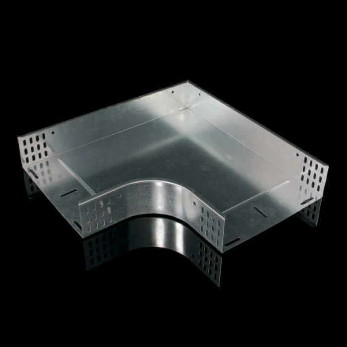 Поворот горизонтальний 90° для лотків шириною 100 мм, висотою 60 мм Поворот горизонтальний 90° для лотків шириною 100 мм, висотою 60 мм