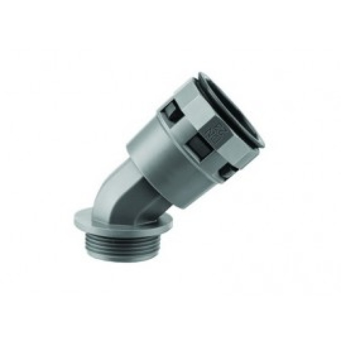 Муфта 45˚ труба-коробка DN12мм, M16x1,5, полиамид, черный цвет, ДКС