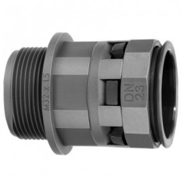 Муфта труба-коробка DN29мм, M40x1,5, полиамид, черный цвет, ДКС