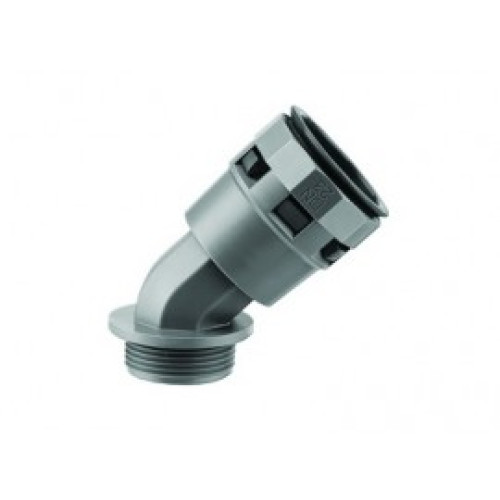 Муфта 45˚ труба-коробка DN48мм, M50x1,5, полиамид, черный цвет, ДКС