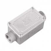 Коробка протяжная алюминиевая, 2 вводы 180 °, М20x1,5, IP55, 118х51х42мм, ДКС