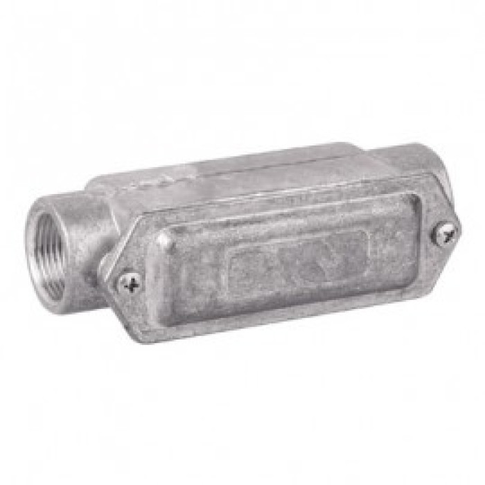 Коробка протяжная алюминиевая, 2 вводы 180 °, М40x1,5, IP55, 171х62х71мм, ДКС