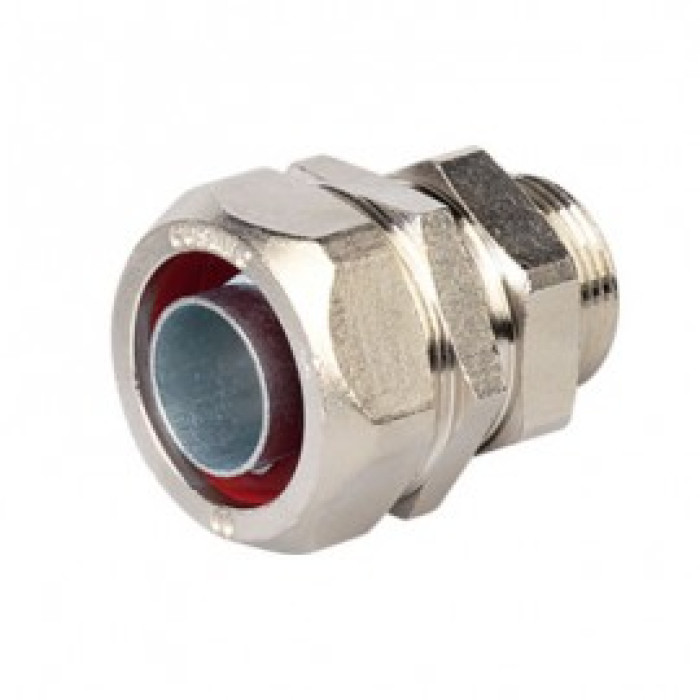 Муфта поворотная металлорукав-коробка DN12, М16x1,5, внеш. резьба, никелевых. латунь, ДКС