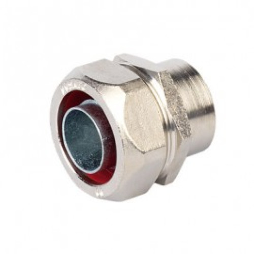Муфта металлорукав-коробка DN 12 М16x1,5, внутр. резьба, никелевых. латунь, ДКС Муфта металлорукав-коробка DN 12 М16x1,5, внутр. резьба, никелевых. латунь, ДКС