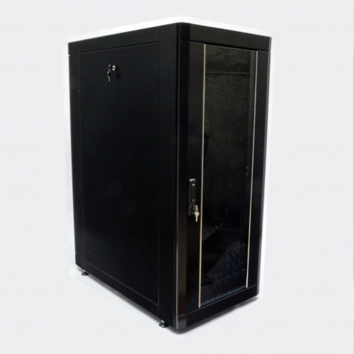 Шафа 19" 24U, 610х1055 мм (Ш * Г), посилений, чорний
