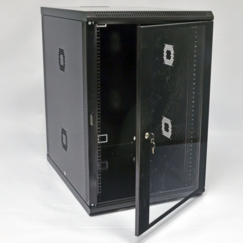 Шафа 19", 18U, 600х800х907мм (Ш*Г*В), акрилове скло, чорна