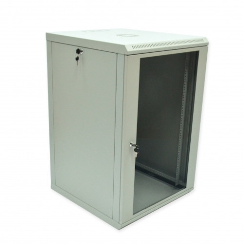 Шафа 18U, 600х600х907мм (Ш * Г * В), економ, акрилове скло, сірий.