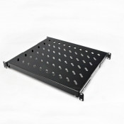 Полиця 19" 4 точки кріп. , 400мм глиб. , перфорована , сталь , 1,5мм , чорна .