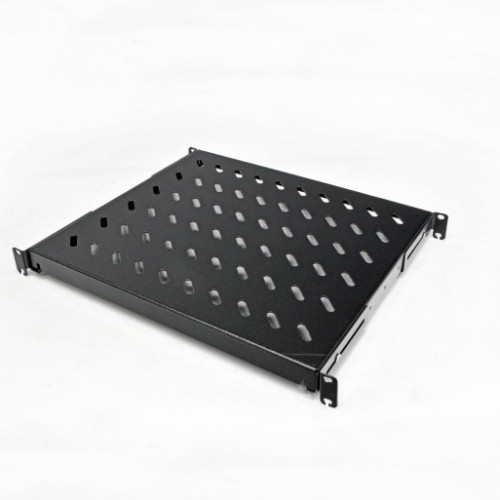 Полиця 19" 4 точки кріп. , 400мм глиб. , перфорована , сталь , 1,5мм , чорна .