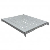 Полиця 19" 4 точки кріп. , 400мм глиб. , перфорована , сталь , 1,5мм , сіра .