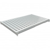 Полиця 19 "4 точки крепл., 750мм глиб., перфорована, сталь, 2мм, сіра