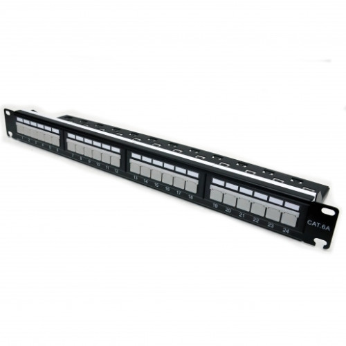 Патч-панель 19" 24xRJ-45 UTP, кат. 6А, з організатором Патч-панель 19" 24xRJ-45 UTP, кат. 6А, з організатором