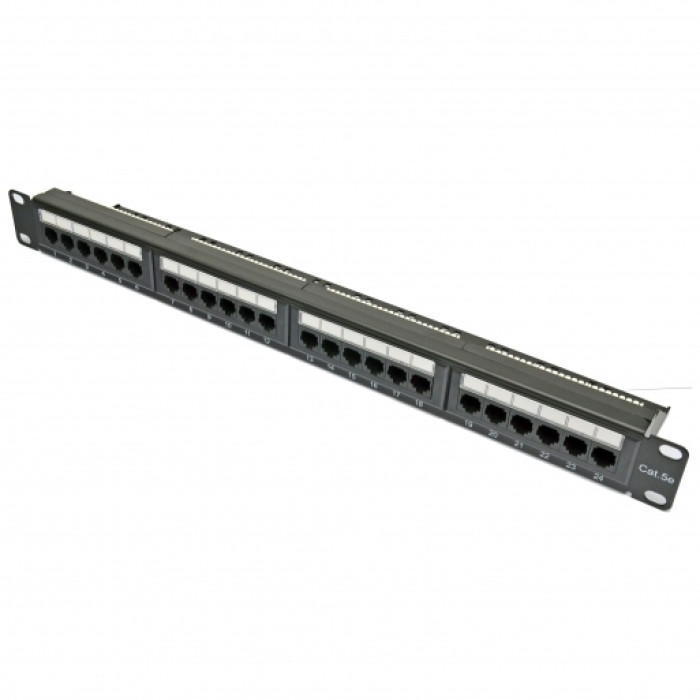 Патч-панель 19" 24хRJ-45 UTP кат.5e, type 110, із заднім організатором Патч-панель 19" 24хRJ-45 UTP кат.5e, type 110, із заднім організатором