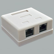 Розетка 2хRJ45 UTP, белая, Kingda