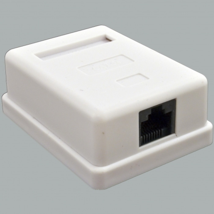 Розетка 1хRJ45 UTP, біла, Kingda