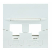 Лицевая панель для 2-х модулей RJ45, 45x45 мм, белая