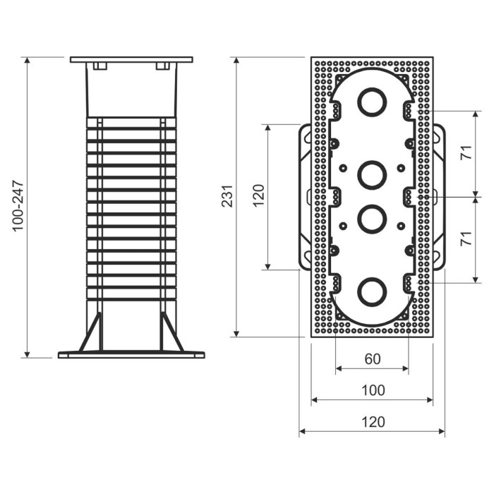 Електромонтажна коробка в фасад, що утеплює.