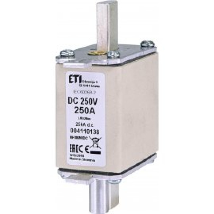 Предохранитель NH-00 DC 250A 250V (с бойком)