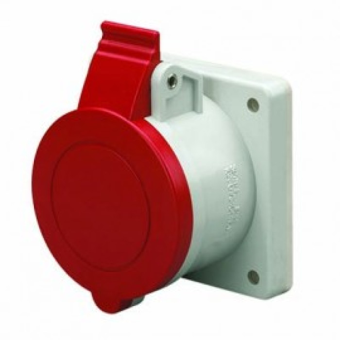 Розетка скрытого монтажа IP44 32А 3P + E 400В, основа 75х75мм, ДКС