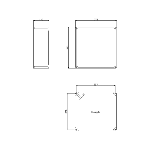 ALUPRES JUNCTION BOX IN ALUMINIUM ALLOY 315X315X140 WITH WINDOWS F5/F5/F5/F5 - IP55