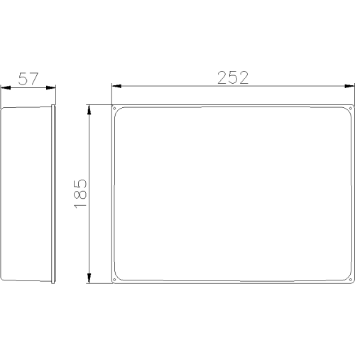ALUPRES ГЛУХА КРИШКА, ВИСОКА, ВИСОТА 57ММ ДЛЯ КОРОБКИ 185X252ММ IP55