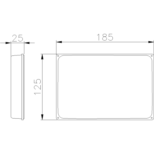 ALUPRES ГЛУХА КРИШКА, НИЗЬКА, ВИСОТА 25 ММ ДЛЯ КОРОБКИ 185X125 ММ IP67
