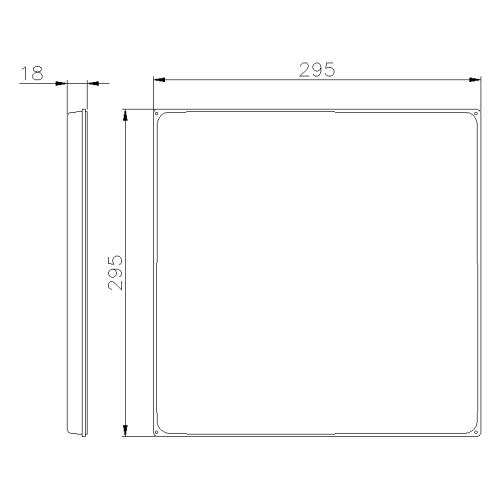 ГЛУХА КРИШКА ALUPRES, НИЗЬКА, ВИСОТА 18 ММ ДЛЯ КОРОБКИ 295Х295 ММ IP55