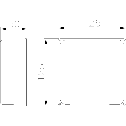 ALUPRES ГЛУХА КРИШКА, ВИСОКА, ВИСОТА 50ММ ДЛЯ КОРОБКИ 125X125ММ IP67