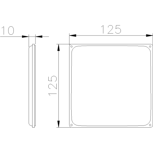 ГЛУХА КРИШКА ALUPRES, НИЗЬКА, ВИСОТА 10 ММ ДЛЯ КОРОБКИ 125X125 ММ IP67