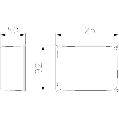 ALUPRES ГЛУХА КРИШКА, ВИСОКА, ВИСОТА 50ММ ДЛЯ КОРОБКИ 125X92ММ IP67