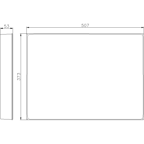 НИЗЬКА ГЛУХА КРИШКА ALUCASE ВИСОТА 53 ММ ДЛЯ КОРОБКИ 507X373 ММ IP55