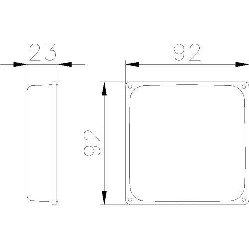 НИЗЬКА ГЛУХА КРИШКА ALUCASE ВИСОТА 23 ММ ДЛЯ КОРОБКИ 92X92 ММ IP67