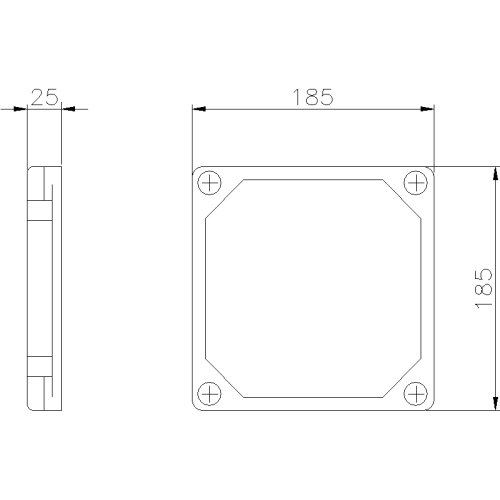 TAISBOX BLIND COVER IN THERMOSETTING GRP 185X185X25 IP67