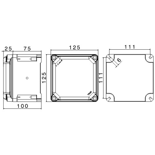КОРПУС TAISBOX З ТЕРМОРЕАКТИВНОГО GRP 125X125X100 IP66/IP68