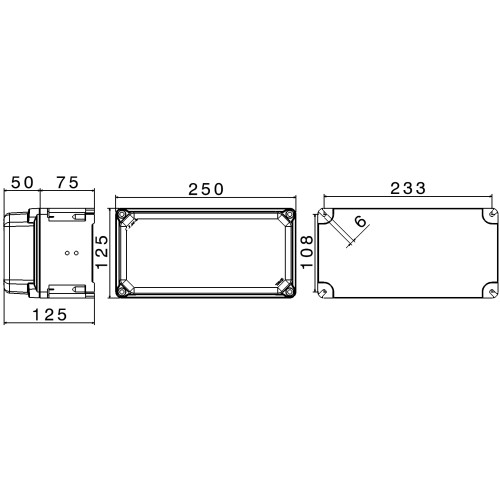 КОРПУС TAISBOX З ТЕРМОРЕАКТИВНОГО GRP 250X125X100 IP66/IP68