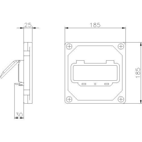 TAISBOX BLIND COVER WITH TRANSPARENT WINDOW 7.5 MODULES 185X185X25 IP67