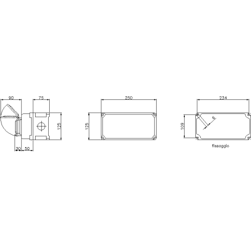 TAISBOX ENCLOSURE WITH TRANSPARENT WINDOW 250X125X125 9 MODULES IP67