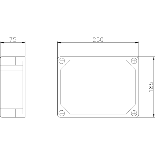 TAIS BLIND COVER IN THERMOSETTING (GRP), HIGH, HEIGHT 75 FOR BOX 250X185X115 - IP67