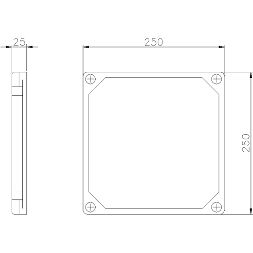 ПРОЗОРА КРИШКА TAISBOX З ПОЛІКАРБОНАТУ 250X250X25 IP65