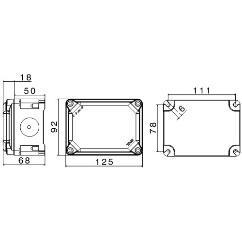 КОРПУС TAISBOX З ТЕРМОРЕАКТИВНОГО GRP 125X92X68 IP66/IP68