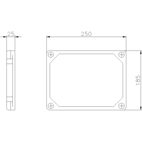 ПРОЗОРА КРИШКА TAISBOX З ПОЛІКАРБОНАТУ 250X185X25 IP67