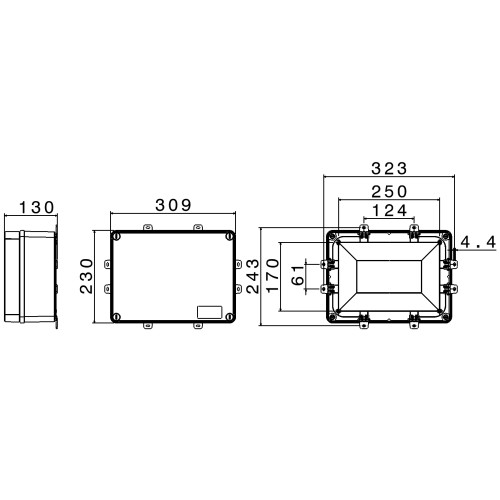 TERBOX JUNCTION BOX IN THERMOPLASTIC 300x220x120 IP56