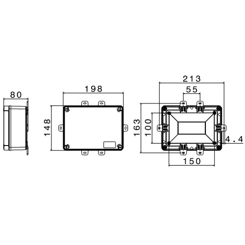 TERBOX JUNCTION BOX IN THERMOPLASTIC 190x140x70 IP56